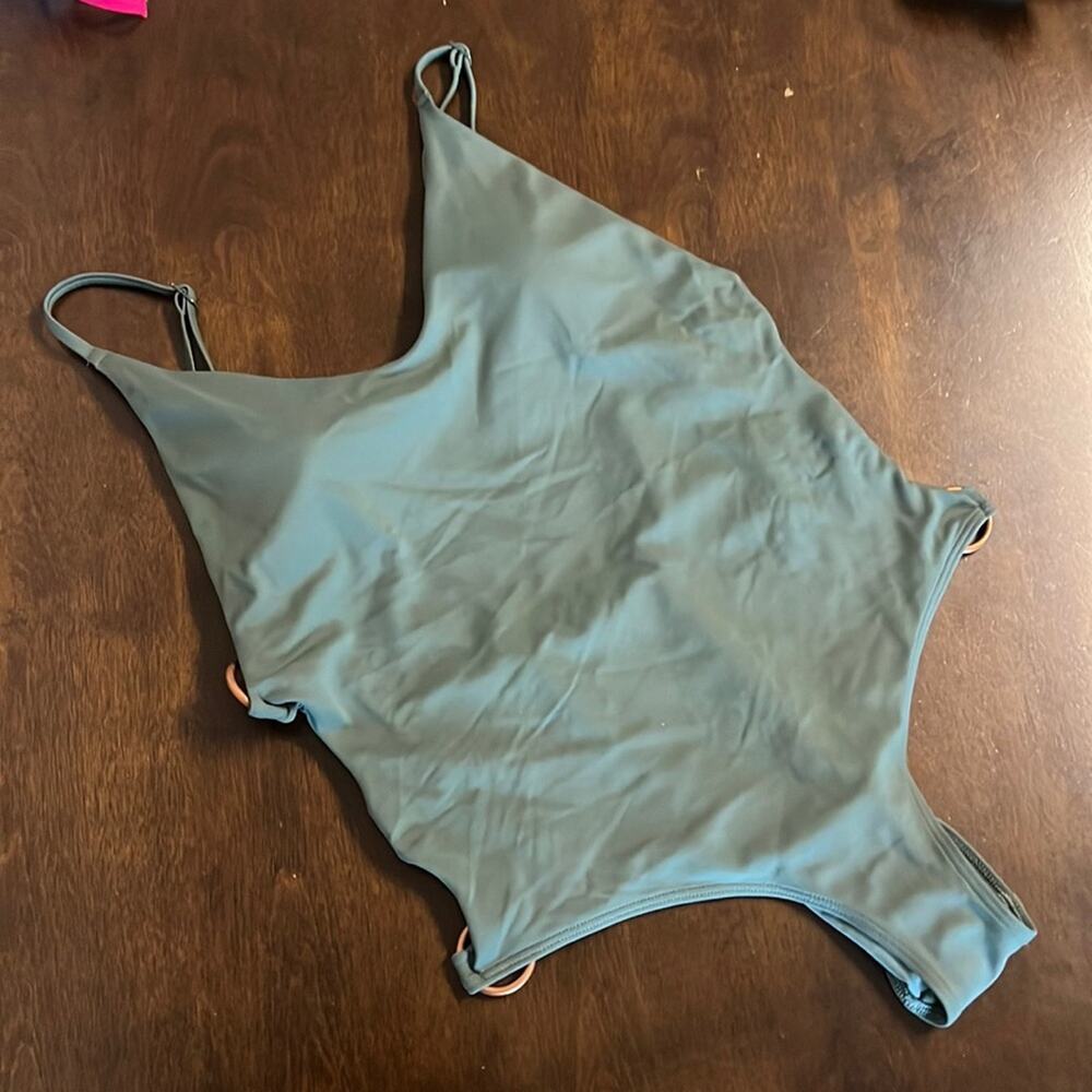 American Eagle Aerie Green Side Ring One Piece Swimwear Swim Medium